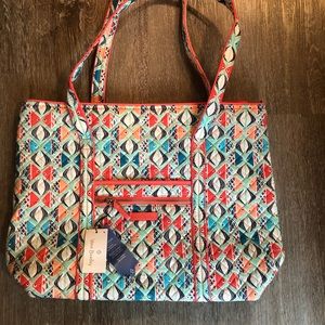 Vera Bradley Large Tote Zip Top New Fish Summer Print